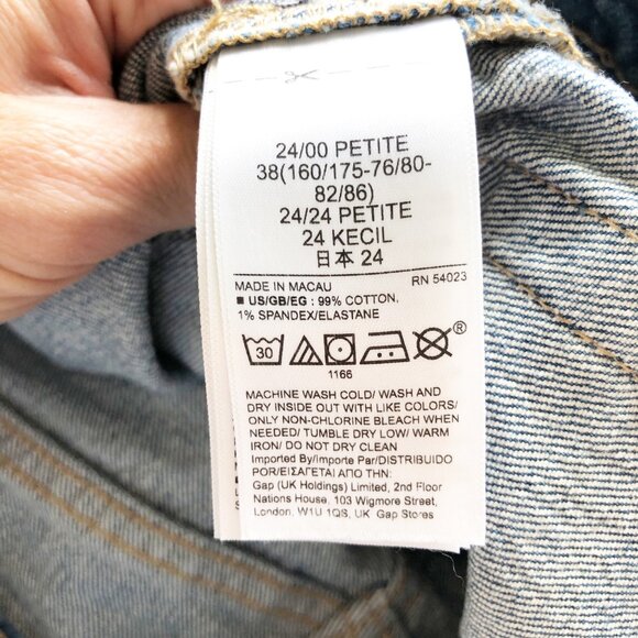GAP NWT Cheeky Straight Leg Medium Indigo Jeans Womens 24 Petite - Picture 7 of 10